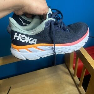 Hoka Navy and Coral Running Shoes Sz 7.5